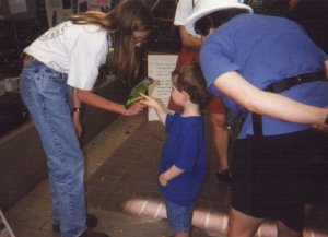 Kids enjoyed getting up close and personal with the birds.