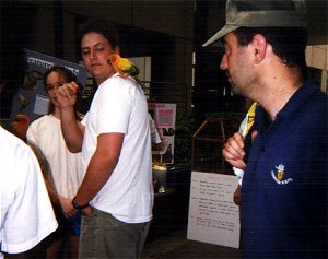 The two sun conures drew most of the attention.